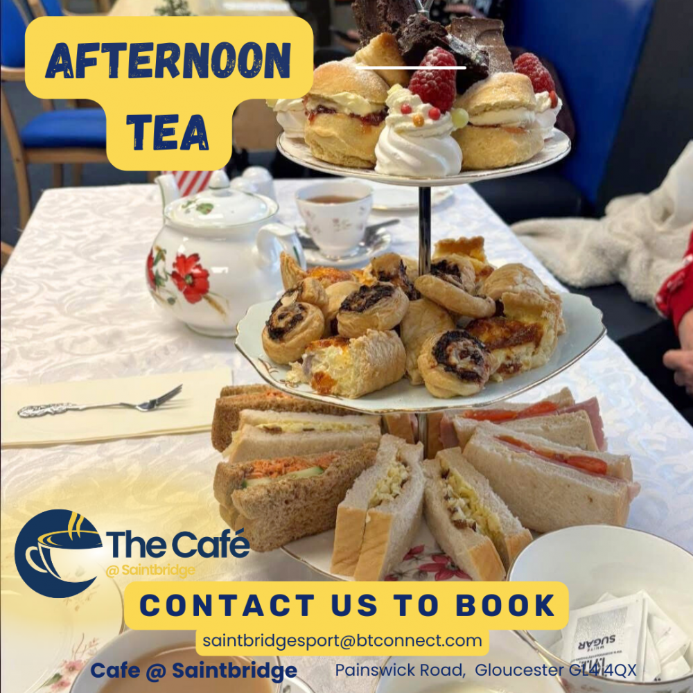 afternoon tea gloucester saintbridge sport centre cafe, abbeydale, matson, abbeymead, mothers day, gift vouchers